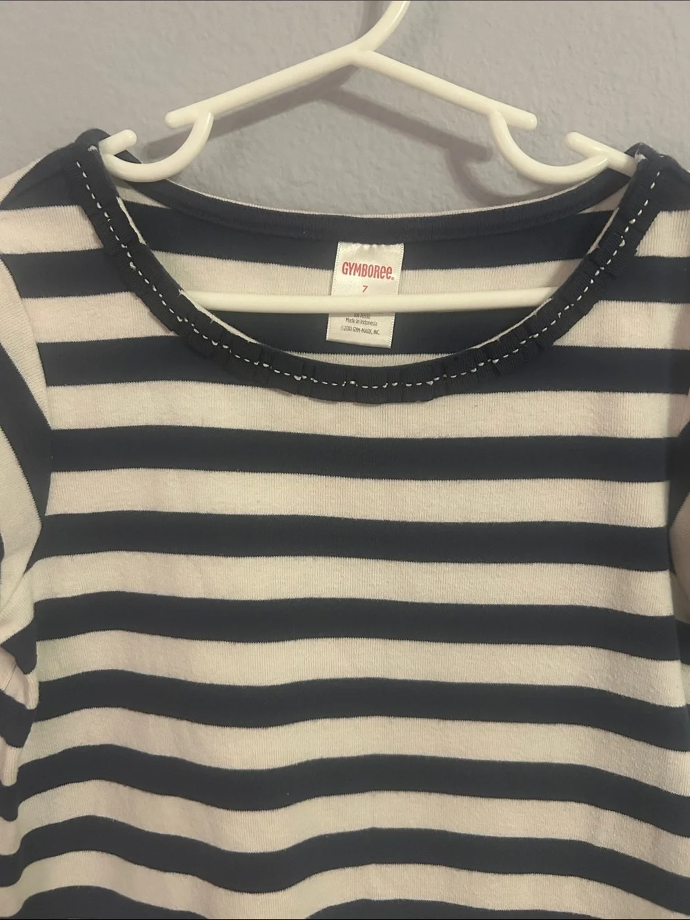 Gymboree Girl Youth Navy and White Striped Short-Sleeve Tee Dress Size 7